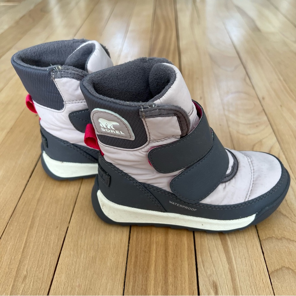 Sorel Kids Pink and Gray Waterproof Winter Boots